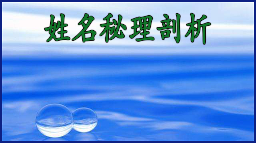 姓名秘理剖析